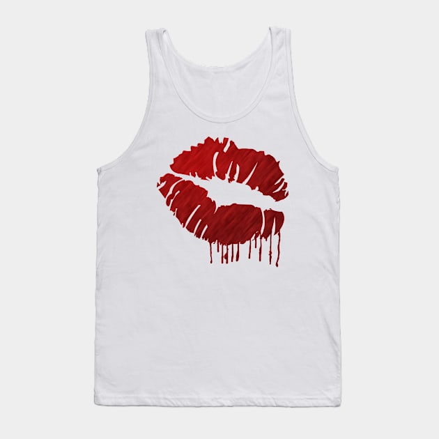 'Dripping Blood Lips' Modern Makeup Artist Gift Tank Top by ourwackyhome